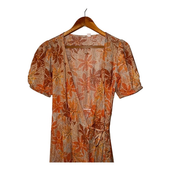 Roxy Maxi Wrap Dress S Floral Slow Down Time - Picture 4 of 7